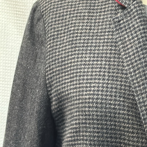 Banana Republic women’s wool poly blazer gray check size 10 - Picture 3 of 8